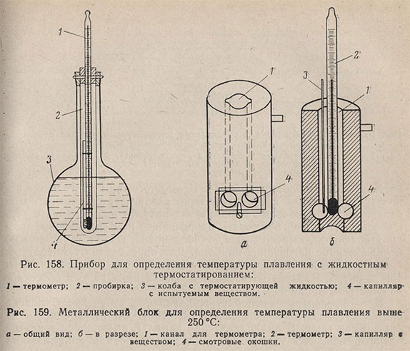 Прибор для определения температуры плавления с жидкостным термостатированием