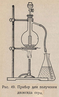 Прибор для получения диоксида серы