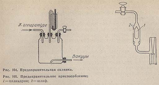 Предохранительная склянка и приспособление