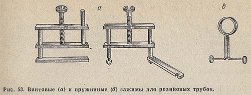 Винтовые и пружинные зажимы для резиновых трубок