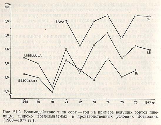 Взаимодействие типа сорт-год на примере ведущих сортов пшеницы