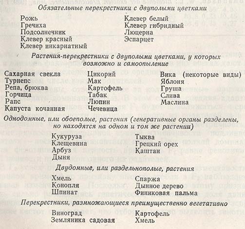 Группа наиважнейших перекрестноопыляемых сельскохозяйственных культур