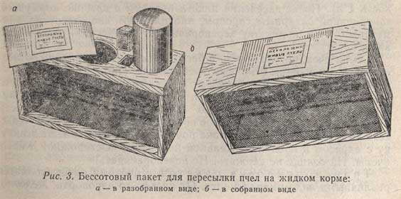 Бессотовый пакет для пересылки пчел на жидком корме